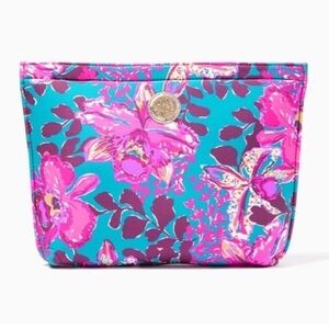 Lilly Pulitzer Blue Rhapsody Orchid You Not Swim Pouch Cosmetic Case